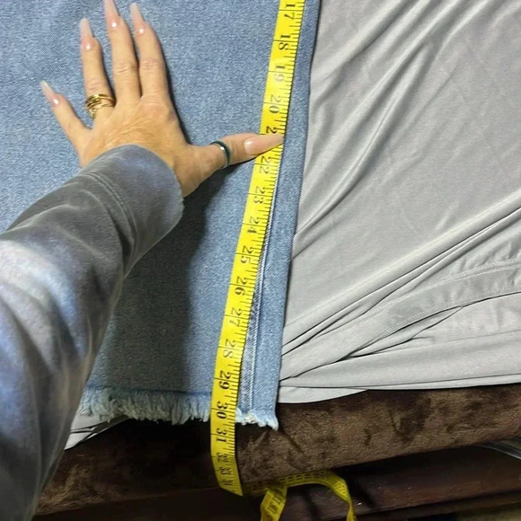 You Wanna Wide Leg Distressed Raw Hem Jeans NWT Baggy Y2K Patches Grunge - Picture 12 of 14